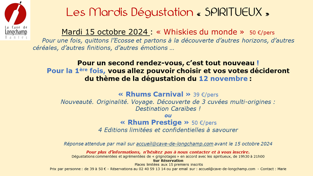 Mardi degust Whiskies Tout sauf Ecosse Dom Redim